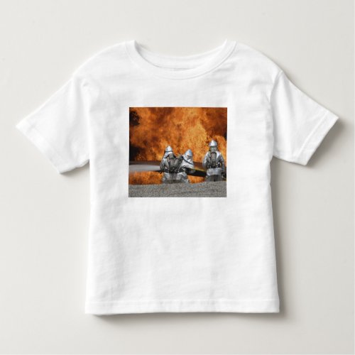 Firemen neutralize a fire toddler t_shirt