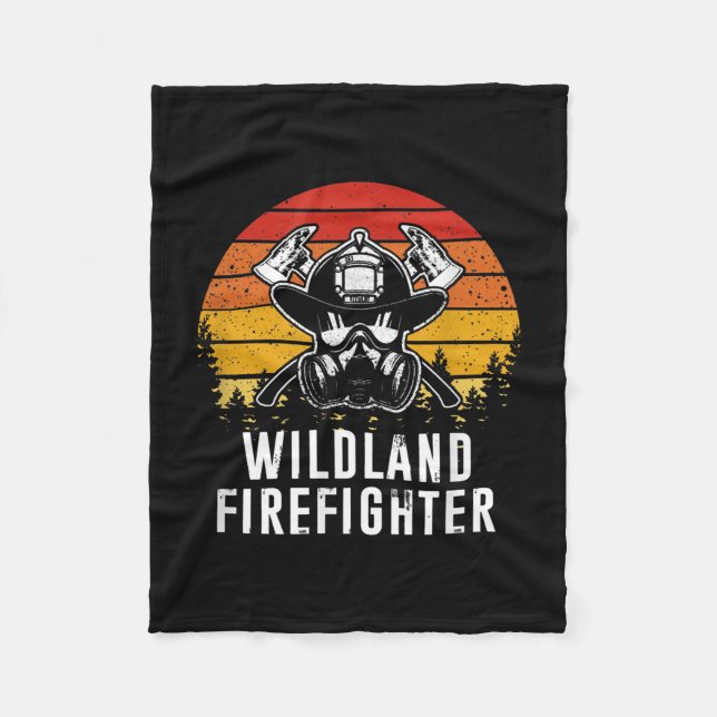 Firemen Reto Sunset Firefighter Fleece Blanket (Front)