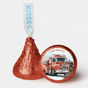 Firemen's Birthday Party for Boy RED Wrapper Hershey®'s Kisses®