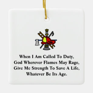 Firemens' Prayer Christmas Ornament