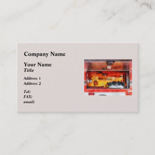 Firemens Tools of the Trade Business Card