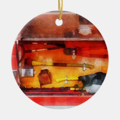 Firemens Tools of the Trade Ceramic Ornament