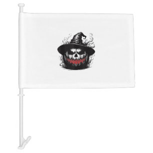 Firemouth Jack-O-Lantern - Scary Halloween Pumpkin Car Flag