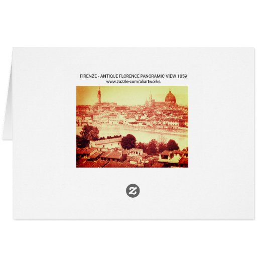 FIRENZE - ANTIQUE FLORENCE PANORAMIC VIEW 1859 (Back Horizontal)