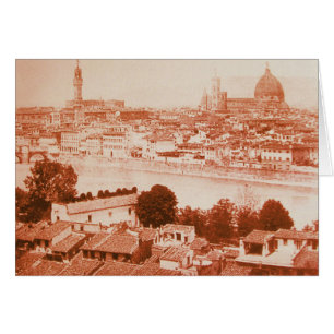 FIRENZE - ANTIQUE FLORENCE PANORAMIC VIEW 1859 CARDS
