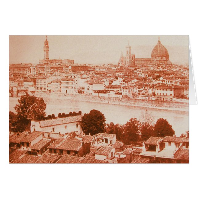 FIRENZE - ANTIQUE FLORENCE PANORAMIC VIEW 1859 CARDS (Front Horizontal)
