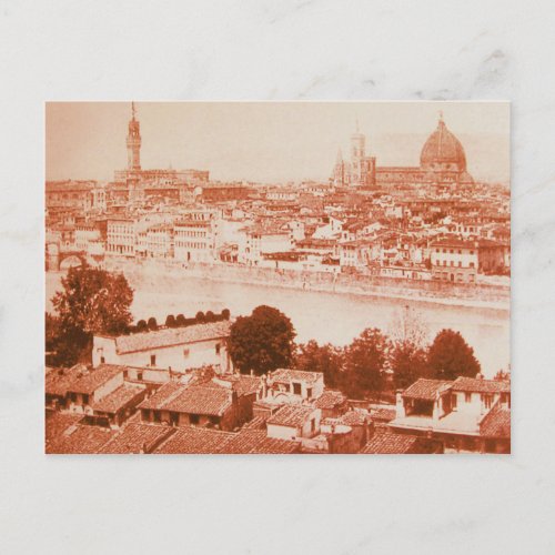 FIRENZE _ ANTIQUE FLORENCE PANORAMIC VIEW 1859 POSTCARD