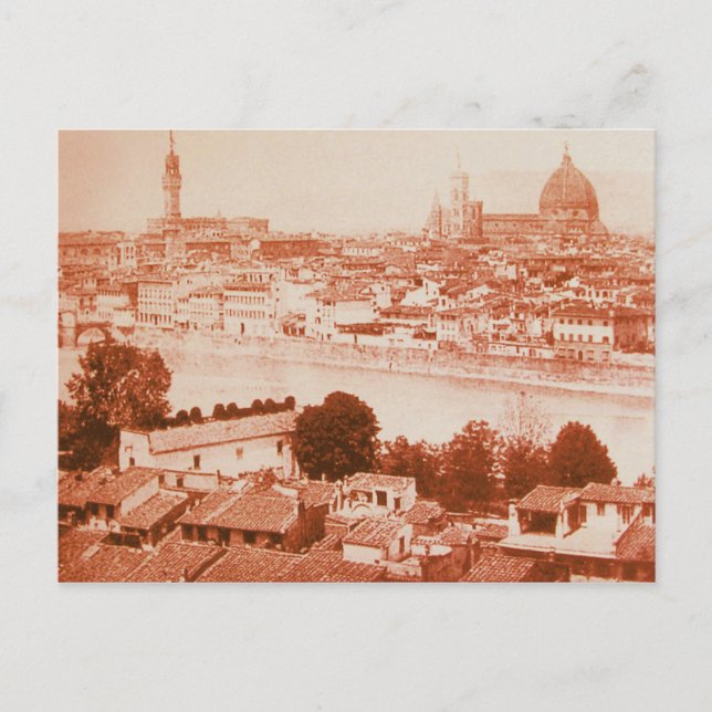 FIRENZE - ANTIQUE FLORENCE PANORAMIC VIEW 1859 POSTCARD (Front)