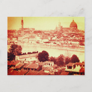 FIRENZE - ANTIQUE FLORENCE PANORAMIC VIEW 1859 POSTCARD