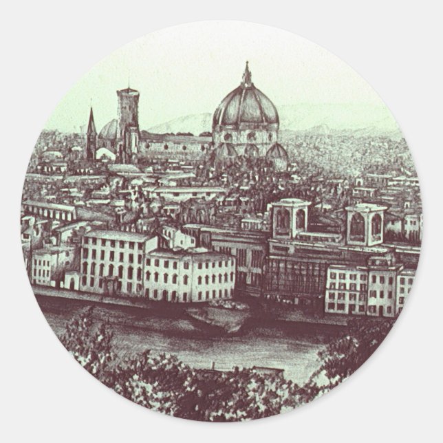 Firenze Classic Round Sticker (Front)