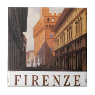 Firenze, Florence, Palazzo Vecchio, Vintage Italy Ceramic Tile