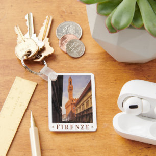 Firenze, Florence, Palazzo Vecchio, Vintage Italy Keychain