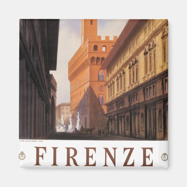 Firenze, Florence, Palazzo Vecchio, Vintage Italy Magnet (Front)