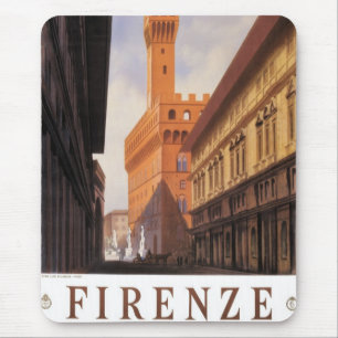 Firenze, Florence, Palazzo Vecchio, Vintage Italy Mouse Pad
