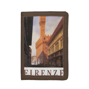 Firenze, Florence, Palazzo Vecchio, Vintage Italy Tri-fold Wallet