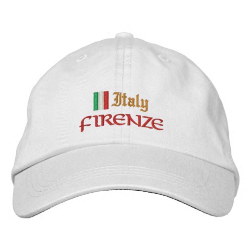Firenze  Italy fashion  Italian Flag Patriots Embroidered Baseball Cap