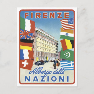 Firenze Nazioni Travel Poster Postcard