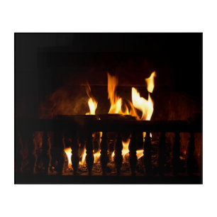 Fireplace at home acrylic print