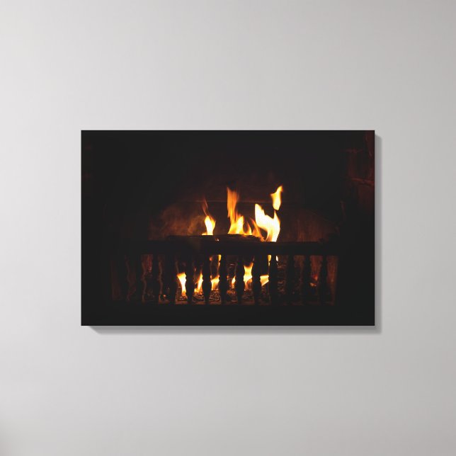 Fireplace at home canvas print (Front)