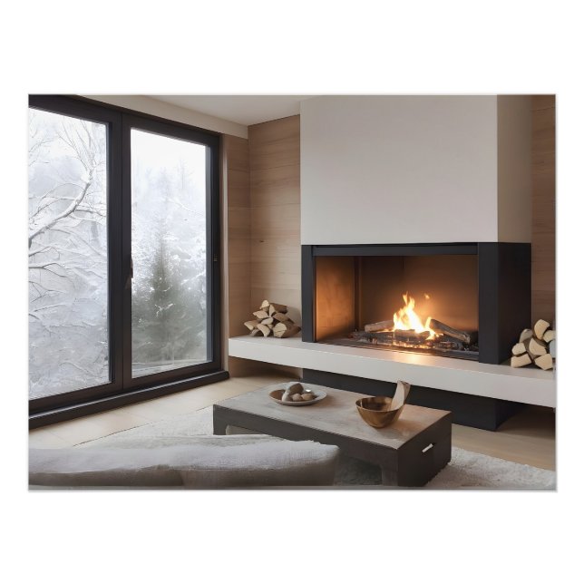 Fireplace at home photo print (Front)