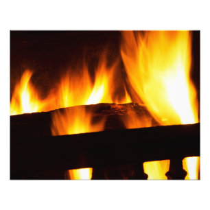 Fireplace at home photo print
