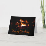 Fireplace Birthday Card