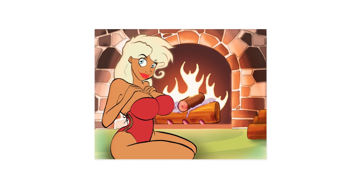 Fireplace Cartoon Pin Up Postcard Zazzle Com Looking for the best christmas fireplace wallpaper? fireplace cartoon pin up postcard zazzle com