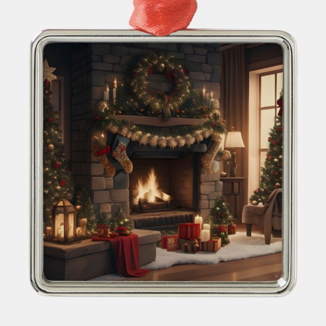 Fireplace Christmas Ornament (Front)