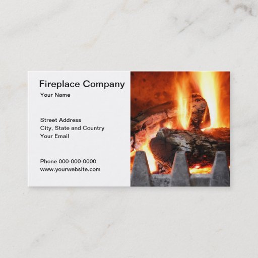 Customizable Fireplace Company Business Card