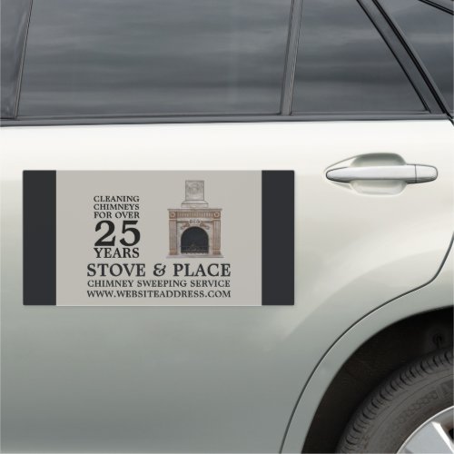 Fireplace Design Chimney Sweeping Service Car Magnet