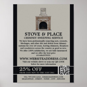 Fireplace Design, Chimney Sweeping Service Poster