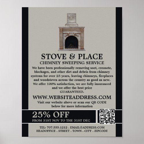 Fireplace Design Chimney Sweeping Service Poster