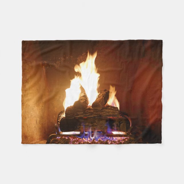 Fireplace Fleece Blanket (Front (Horizontal))