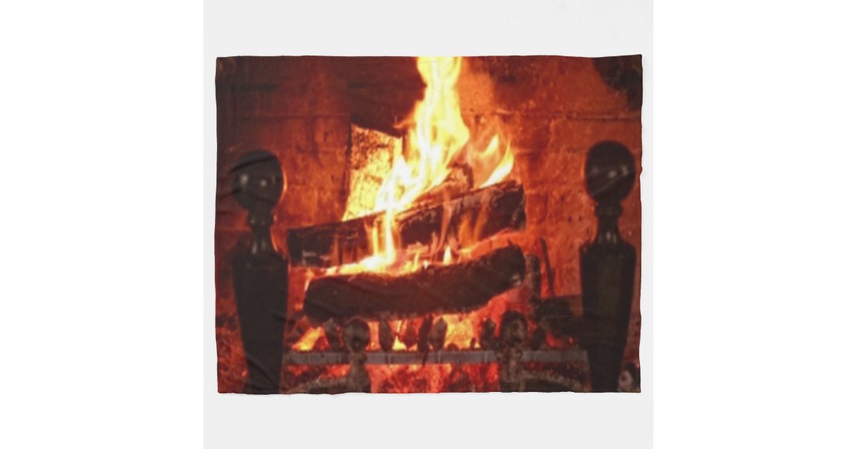 FIREPLACE FLEECE BLANKET Zazzle