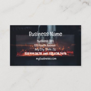 Fireplace Installation Service Custom Business Card by countrymousestudio at Zazzle
