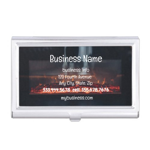 Fireplace Installation Service Custom Business Card Case