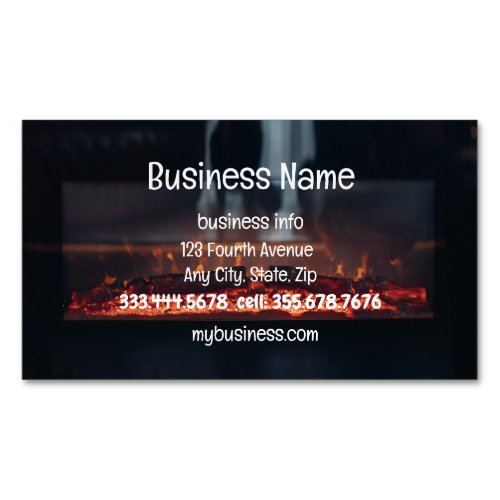 Fireplace Installation Service Custom Business Card Magnet