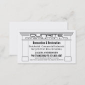 Fireplace Mantle Construction Reno Company Business Card (Front/Back)