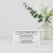 Fireplace Mantle Construction Reno Company Business Card (Standing Front)