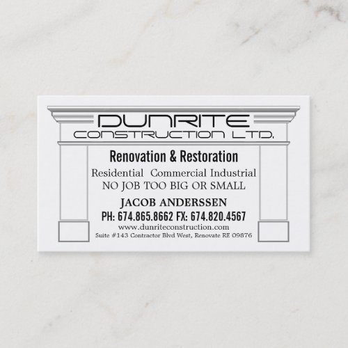 Fireplace Mantle Construction Reno Company Business Card
