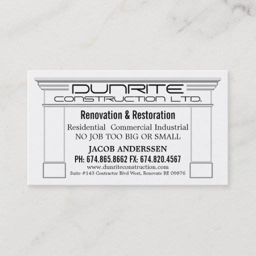 Customizable Fireplace Mantle Construction Reno Company Business Card