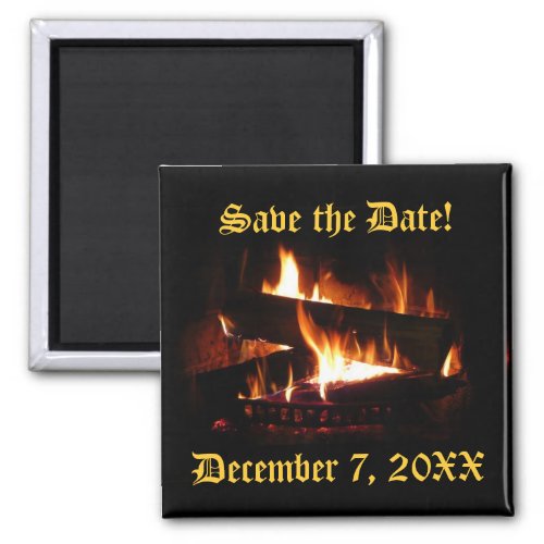 Fireplace Save the Date Magnet