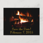 Fireplace Save the Date Postcard