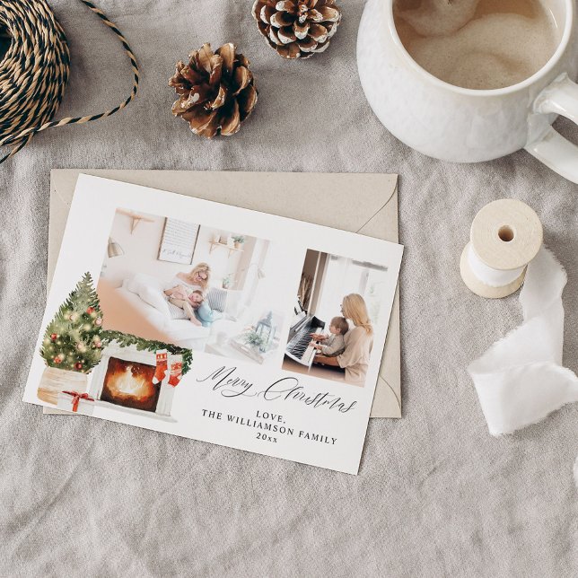 Fireplace Stockings & Christmas Tree Photo Invitation (Creator Uploaded)