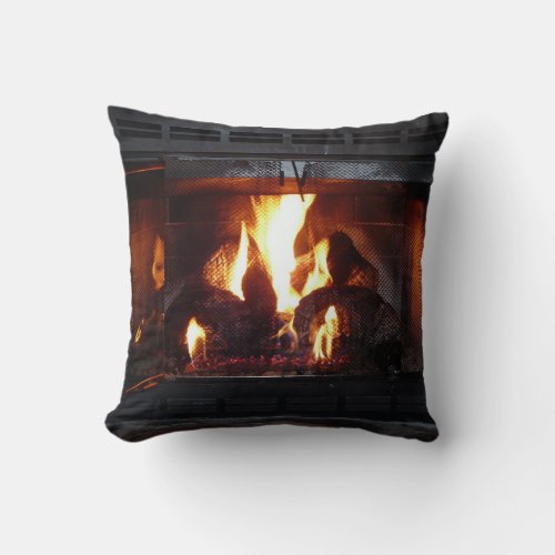 Fireplace Throw Pillow