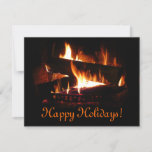 Fireplace Warm Winter Holiday Card
