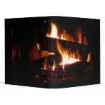 Fireplace Warm Winter Scene 3 Ring Binder