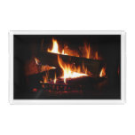 Fireplace Warm Winter Scene Photography Acrylic Tray