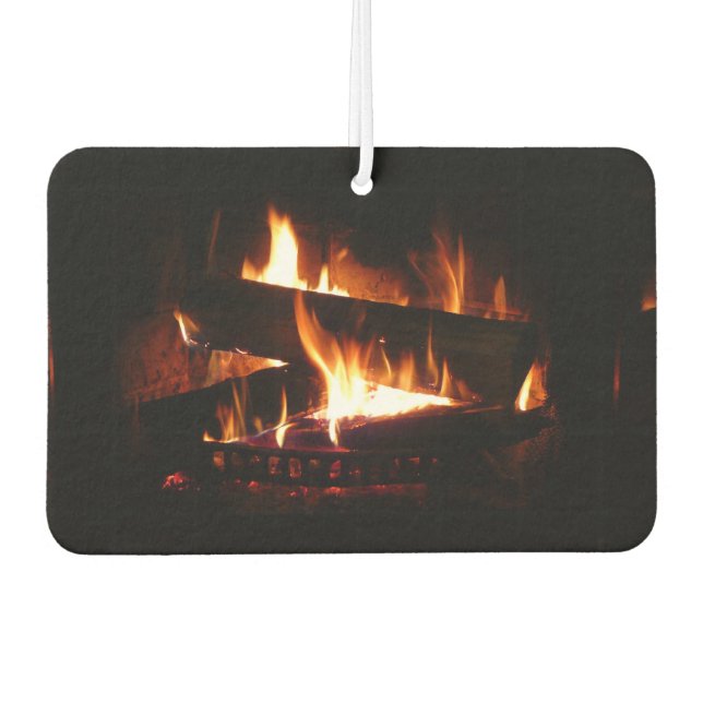 Fireplace Warm Winter Scene Photography Air Freshener (Front)