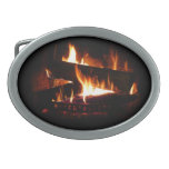 Fireplace Warm Winter Scene Photography Belt Buckle